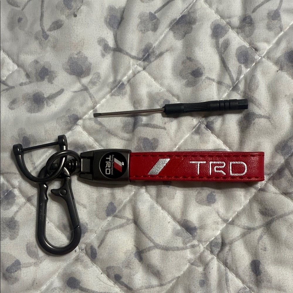 Red TRD Keychain with Black Clip